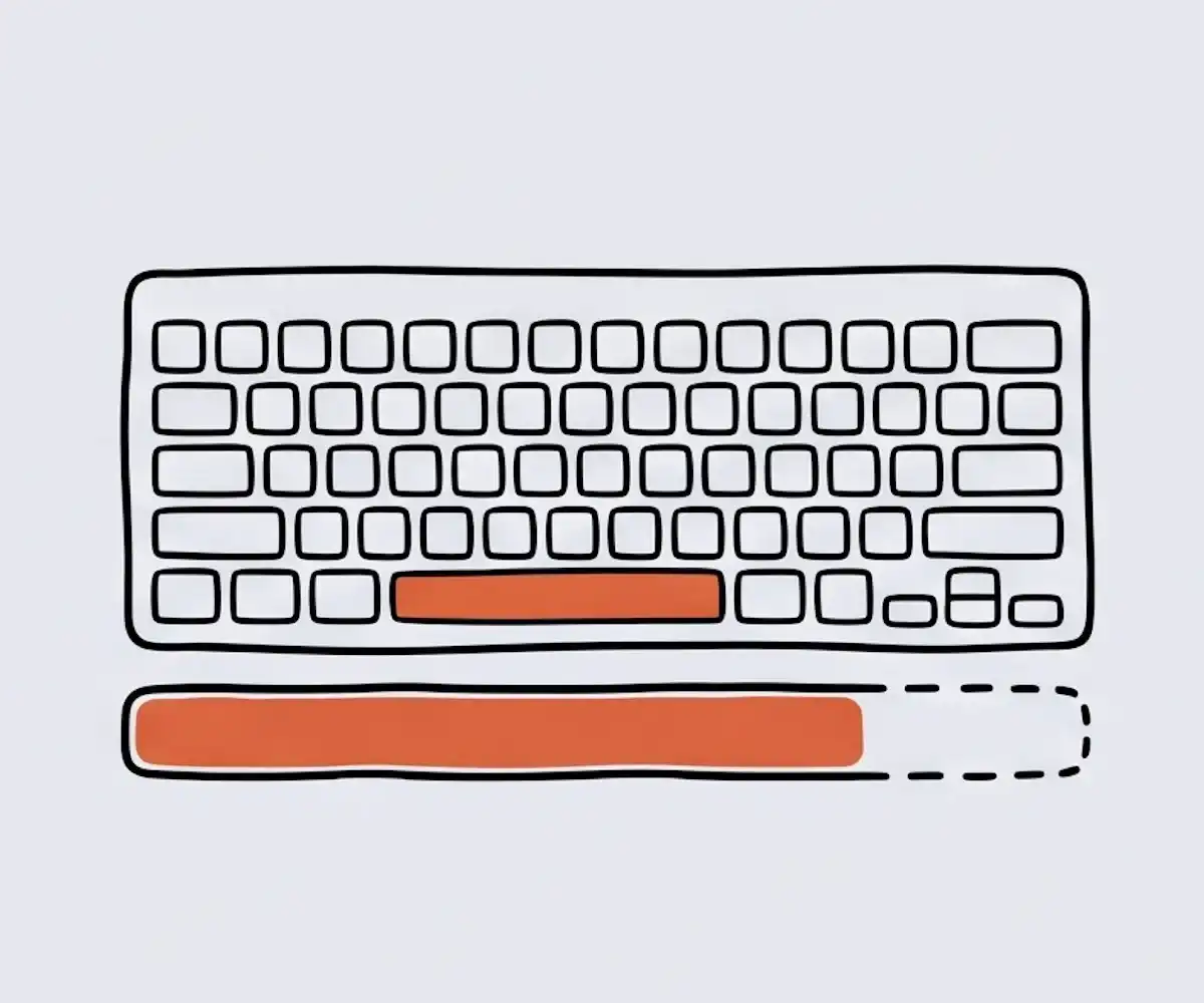 Keyboard test progress bar with an all-keys-passed check
